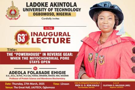 63rd Inaugural Lecture